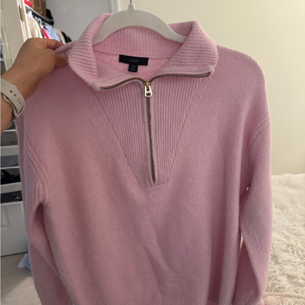 J. Crew Pink Half-Zip Women's Sweater Cashmere